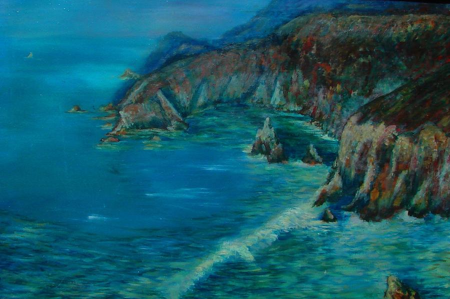 Impressionism Painting - Big Sur California Evening Twilight by Phyllis OShields