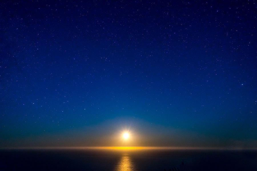 Big Sur Moonset Photograph by Derek Dean