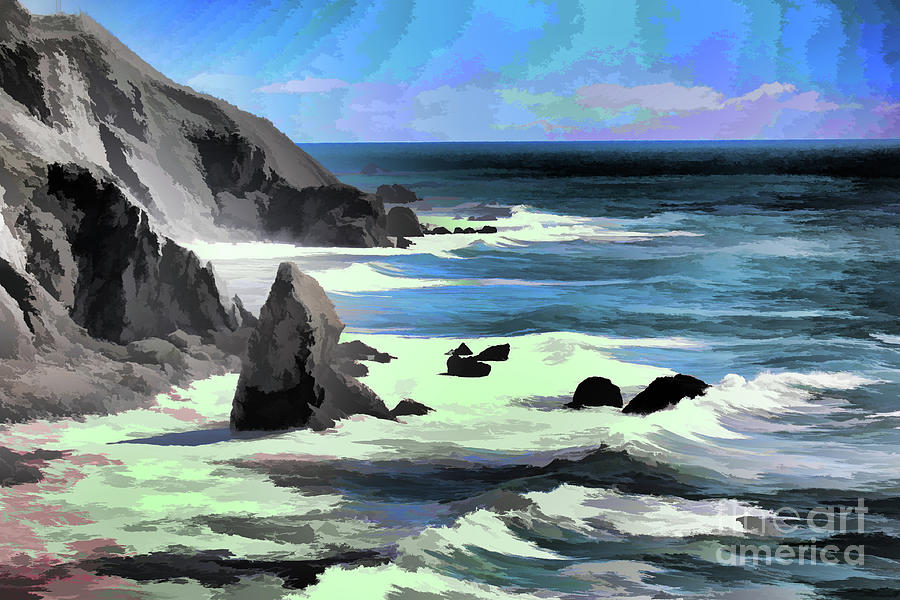 Big Sur Ocean Views Paint  Photograph by Chuck Kuhn