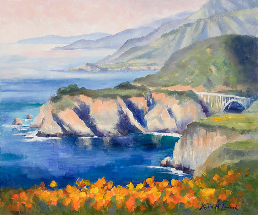 Big Sur Painting - Big Sur Peace by Karin  Leonard