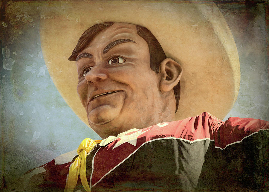 Dallas Photograph - Big Tex - antiqued by Stephen Stookey