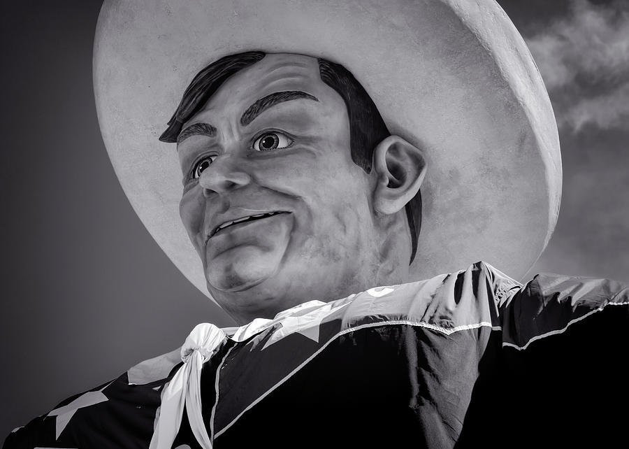 Dallas Photograph - Big Tex - bw by Stephen Stookey