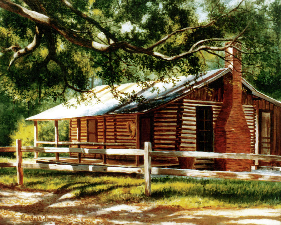 Big Thicket Information Center The Staley Cabin Painting By Randy