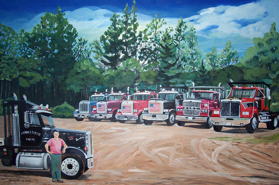 Tree Painting - Big Trucks by Stella Sherman