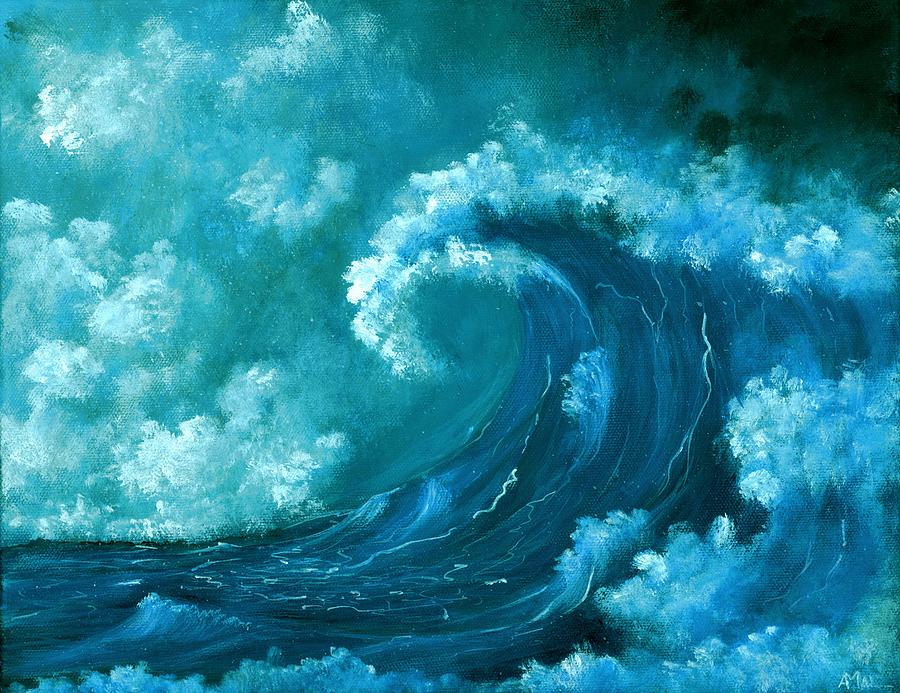 Big Wave Painting by Anastasiya Malakhova