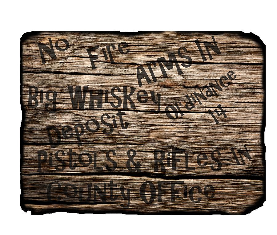 Big Whiskey Fire Arm Sign Drawing by Movie Poster Prints