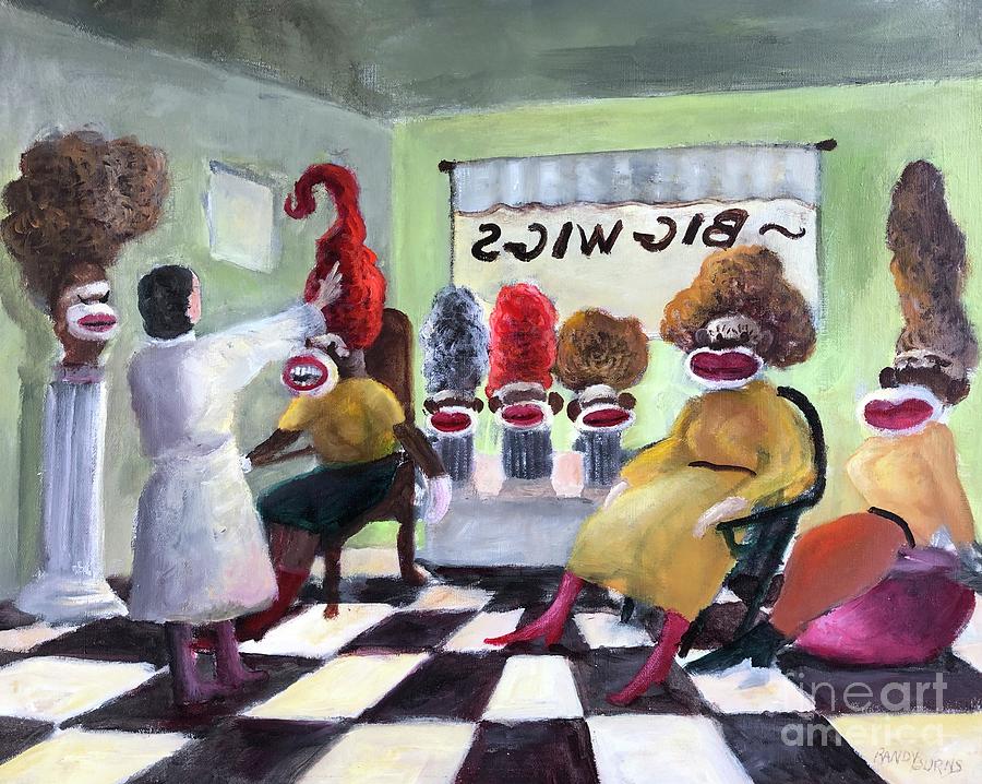 Sign Painting - Big Wigs and False Teeth by Rand Burns