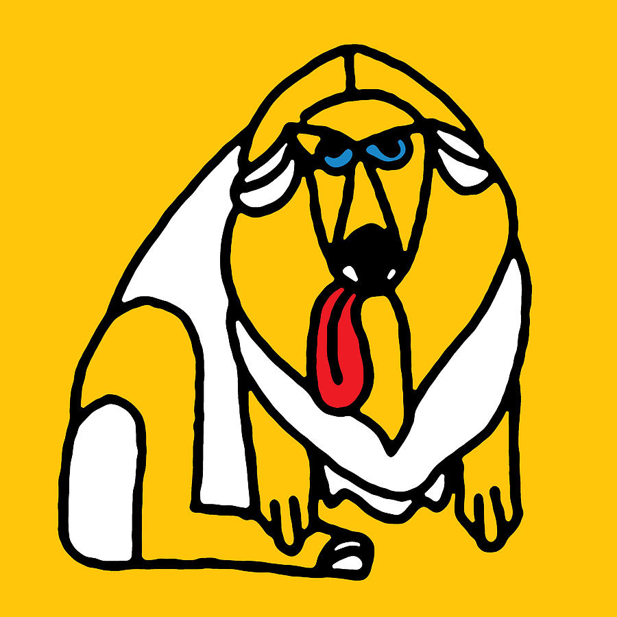 Dog Digital Art - Big Yellow Panting Dog by Stan  Magnan