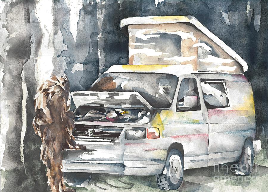 Bigfoot with Eurovan Painting by Norah Daily