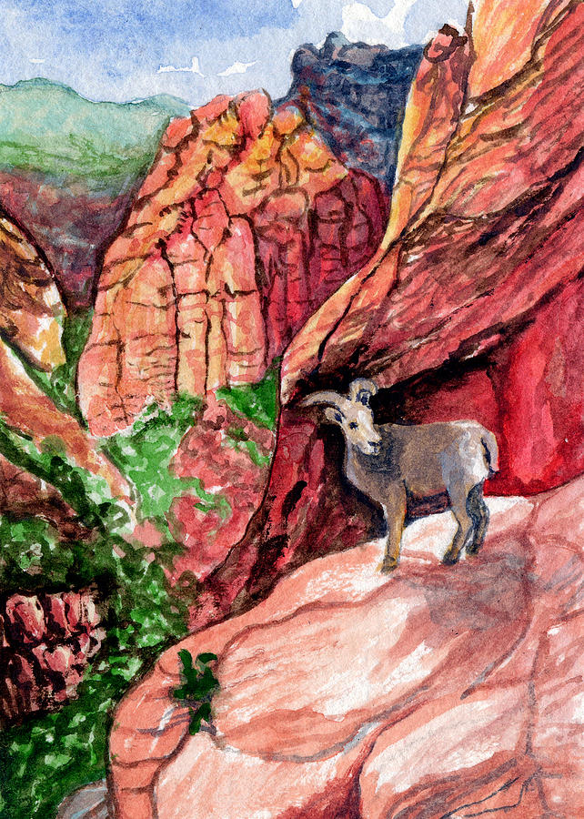 Bighorn Painting by Bonnie Kelso
