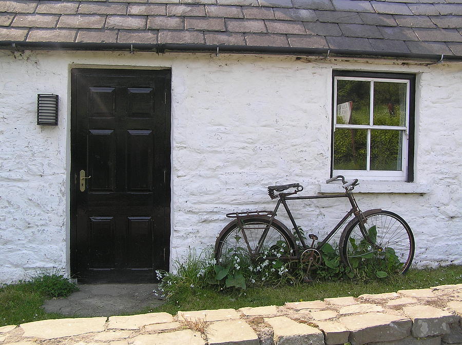 Bike and Irish Cottage Photograph by Jeanette Oberholtzer