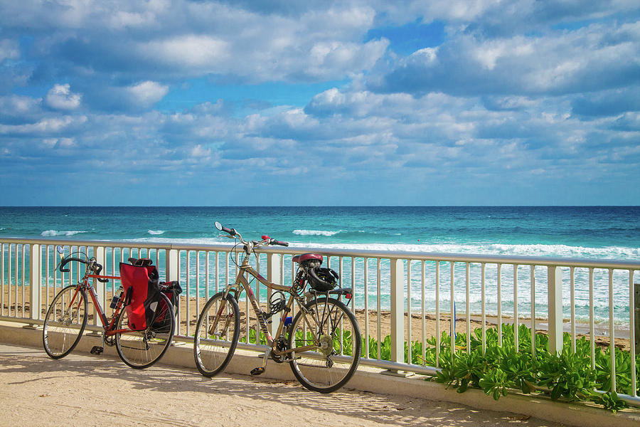 Bicycle Photograph - Bike Break at the Beach by Lynn Bauer