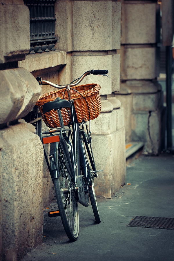 Bike in Milan Street Photograph by Songquan Deng