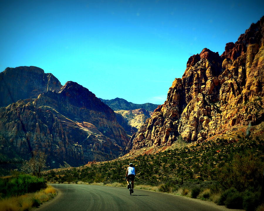 Bike in Valley of Fire Cycling Photograph by Katy Hawk