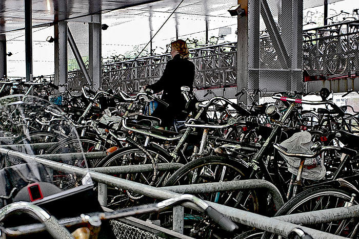 Transporation Digital Art - Bike Lady by Paula Brooks Transporation Digital Art - Bike Lady by Paula Brooks