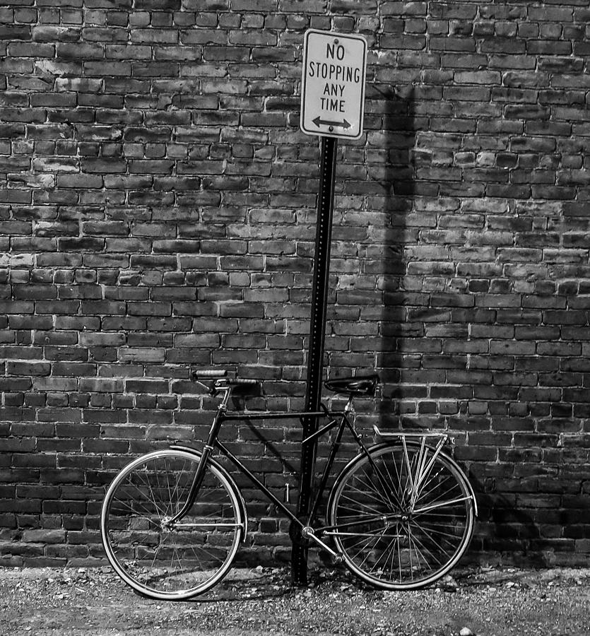 Bike on a Post Photograph by Richard Marquardt - Fine Art America