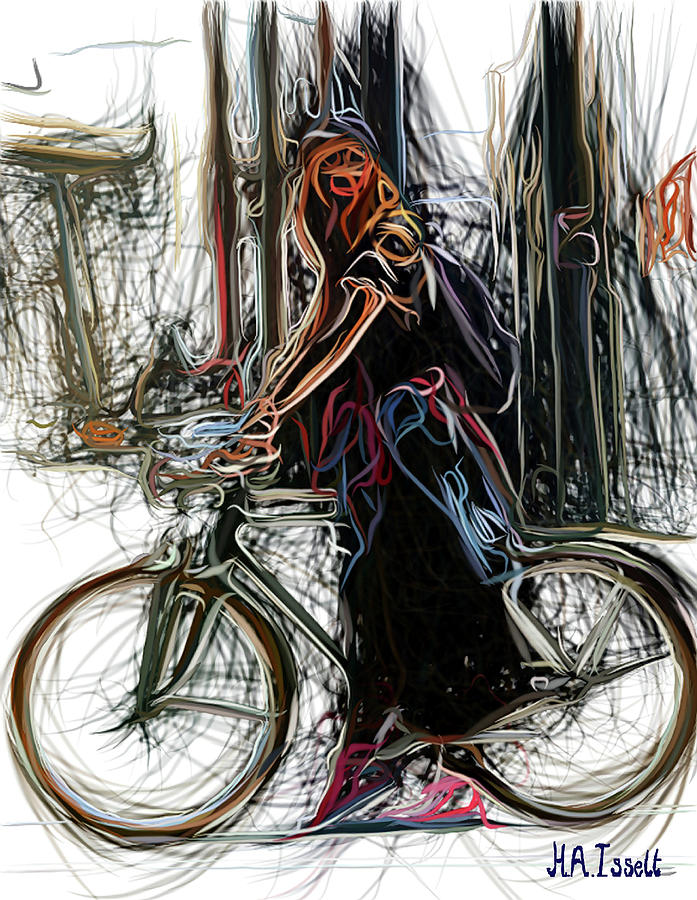 Bike on her Hand Digital Art by Humphrey Isselt