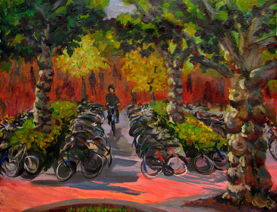 Bicycle Painting - Bike Park by Art Nomad Sandra  Hansen