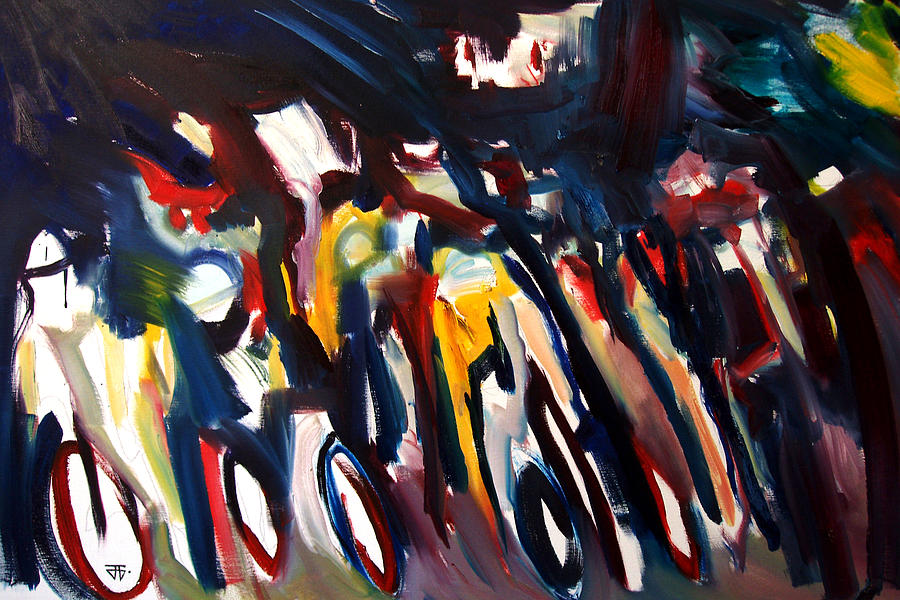 Bike Race Energy Painting by John Gholson