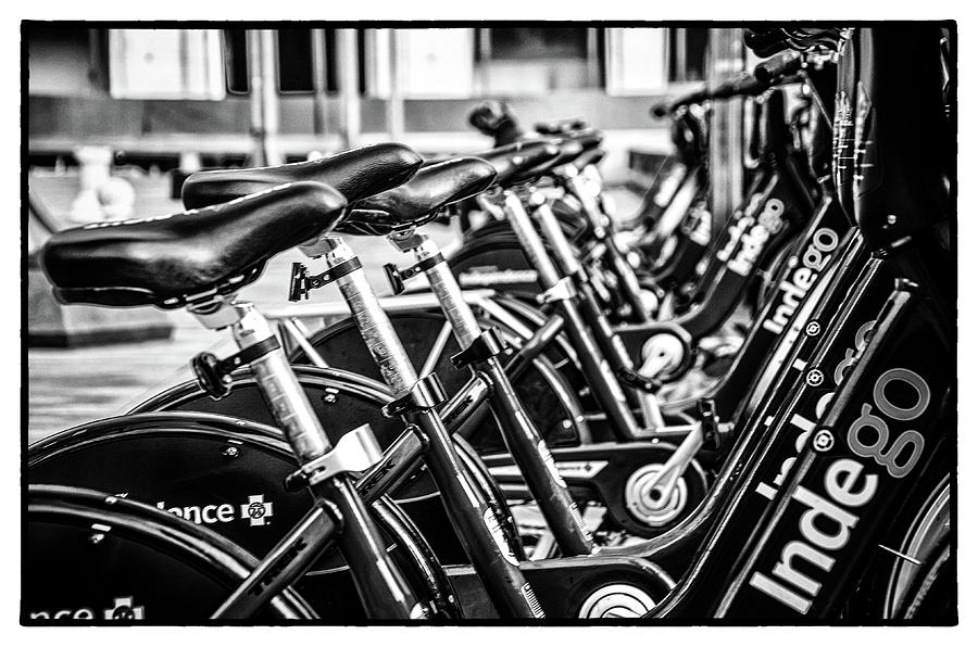 Bike Rental in Black and White Photograph by Bill Cannon