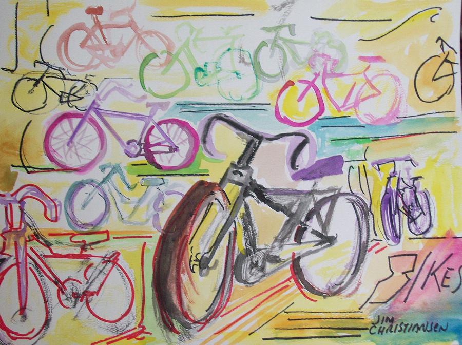 Bike Shop Painting by James Christiansen