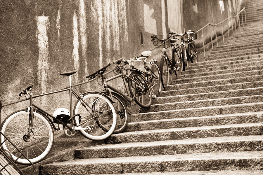 Bike Stairs Zurich Photograph by Lauri Novak