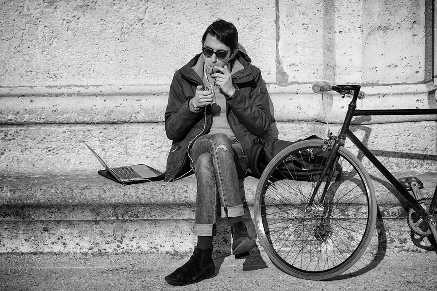 Biker in Paris Photograph by Pablo Lopez