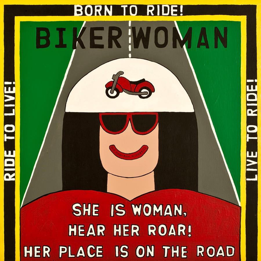 Biker Painting - Biker Woman by MaryAnn Kikerpill