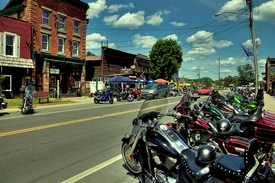 Bikes and Brews in Old Forge Photograph by David Patterson