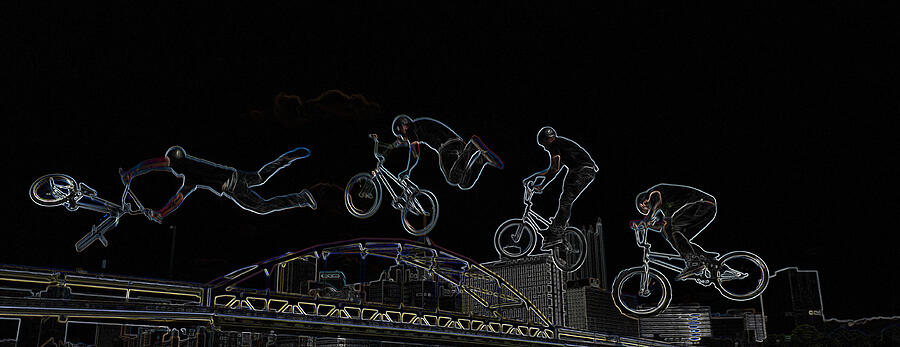 Bikes In the Burgh Digital Art by Joyce Wasser