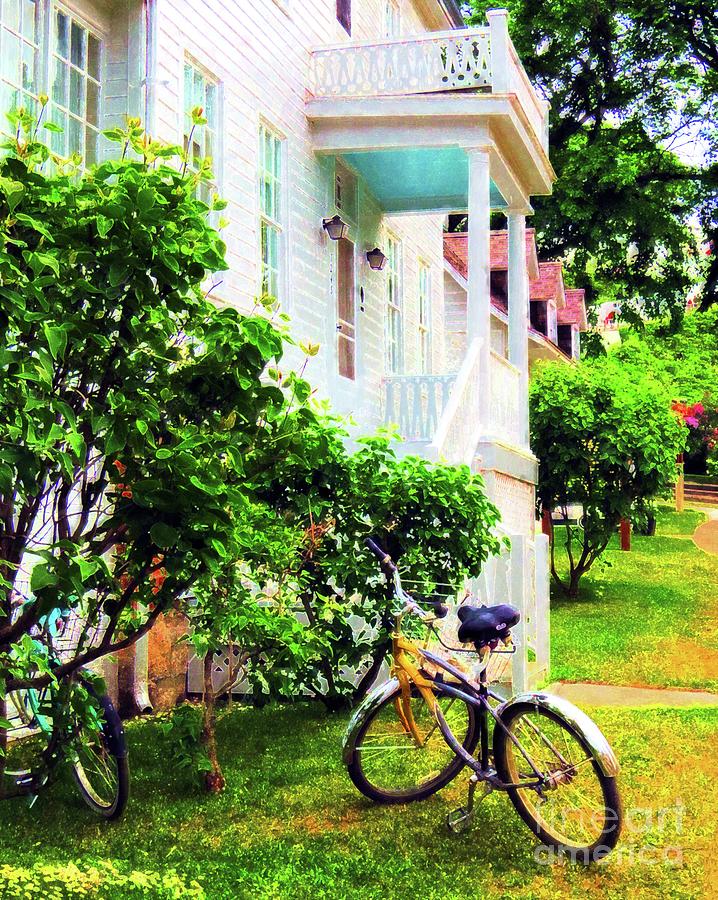 Bikes in the Yard I I Painting by Desiree Paquette