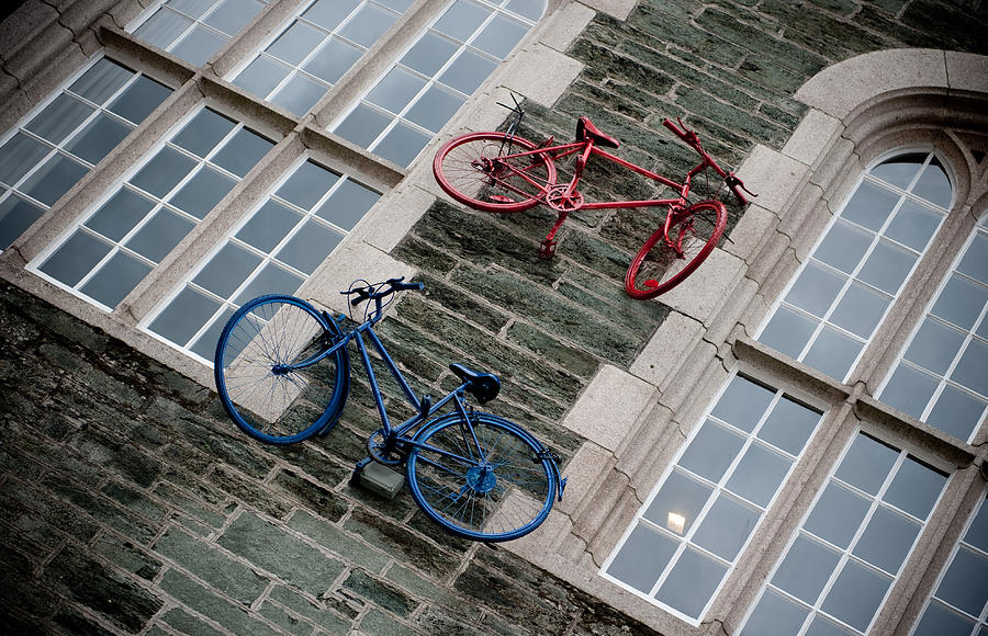 Bikes on the Wall Photograph by Helen Jackson