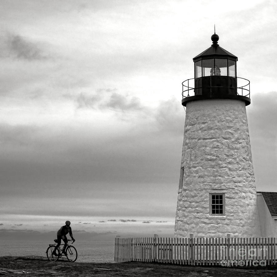 Biking at Pemaquid Photograph by Olivier Le Queinec