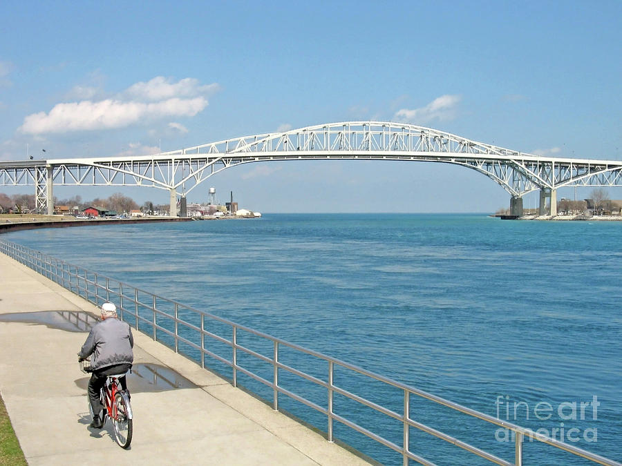 Biking Near the Blue Water Bridge Photograph by Ann Horn
