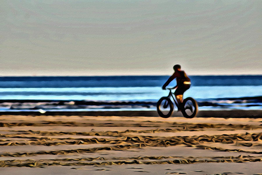 Bicycle Photograph - #Biking the Beach by Modern Art