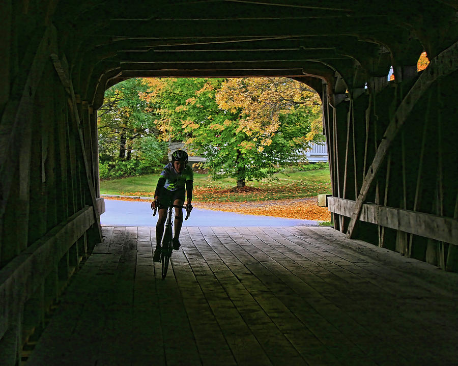 Biking Through the Great Eddy Bridge Photograph by Allen Beatty