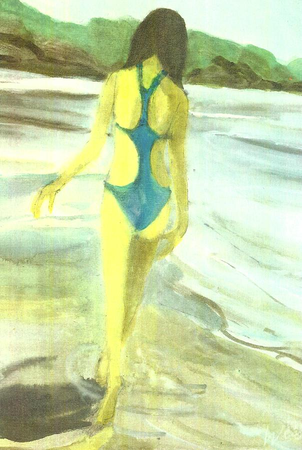 Beach Painting - Bikini Babe on the Beach by Harry  Weisburd