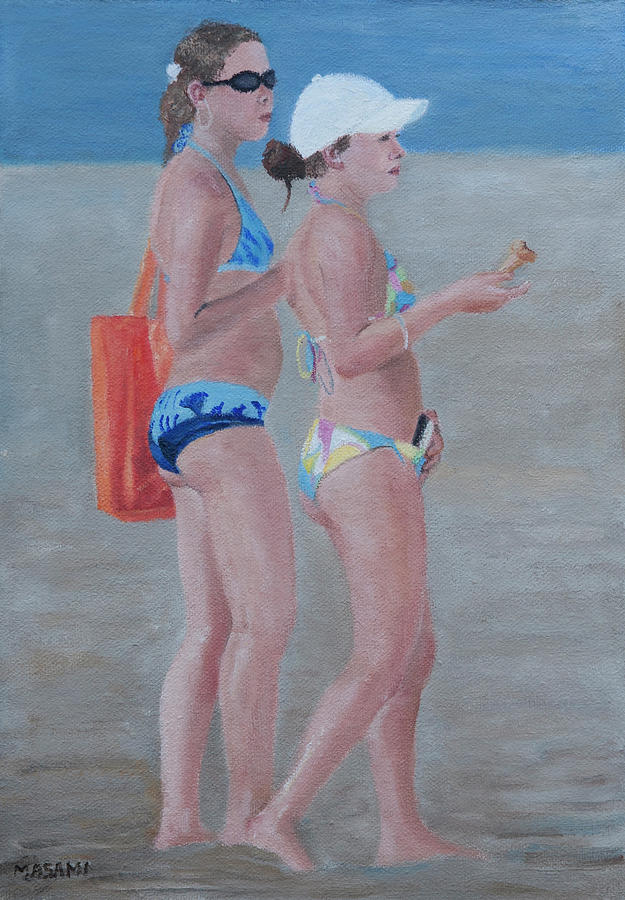 Bikini Girls And Ice Cream Painting by Masami Iida