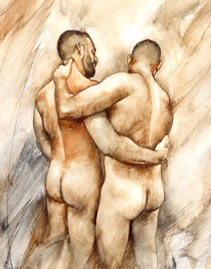 Male Nude Painting - Bill and Mark by Chris Lopez