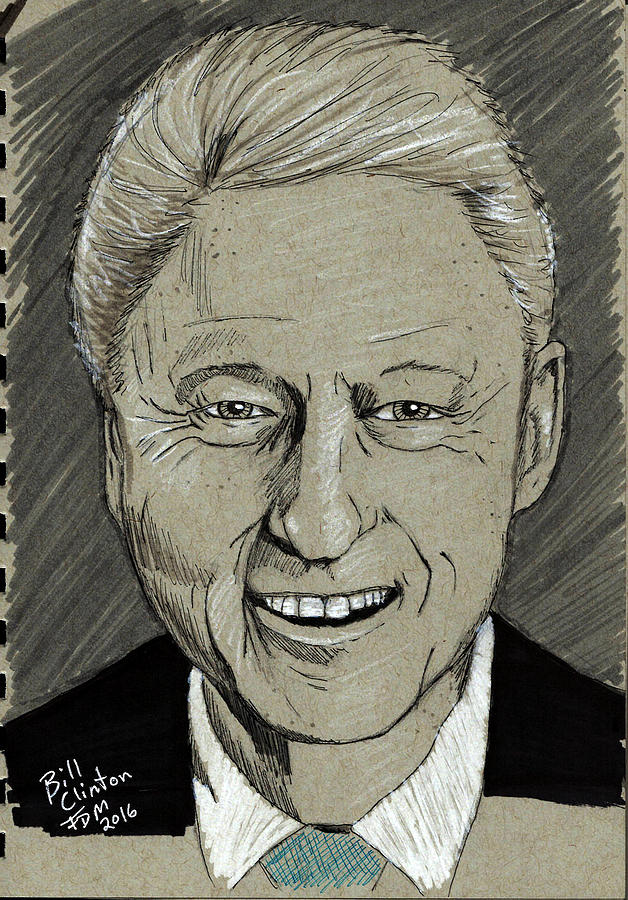 Bill Clinton Drawing - Bill Clinton by Frank Middleton
