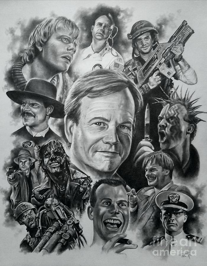 Terminator Drawing - Bill Paxton by James Rodgers