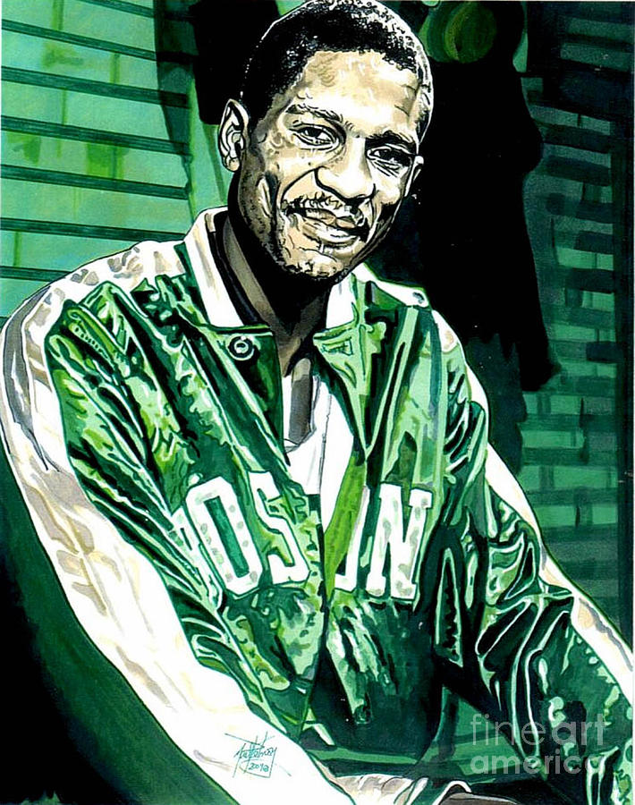 Bill Russell Drawing by Neal Portnoy