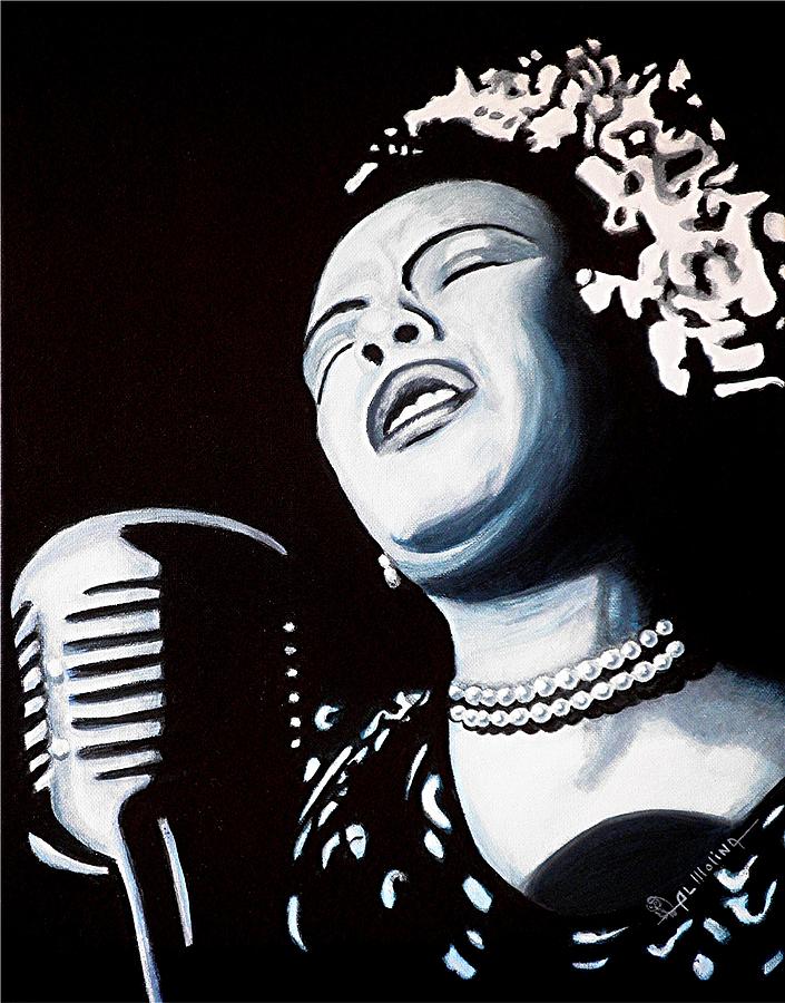 Billie Holiday Painting - Billie Belts the Blues by Al  Molina