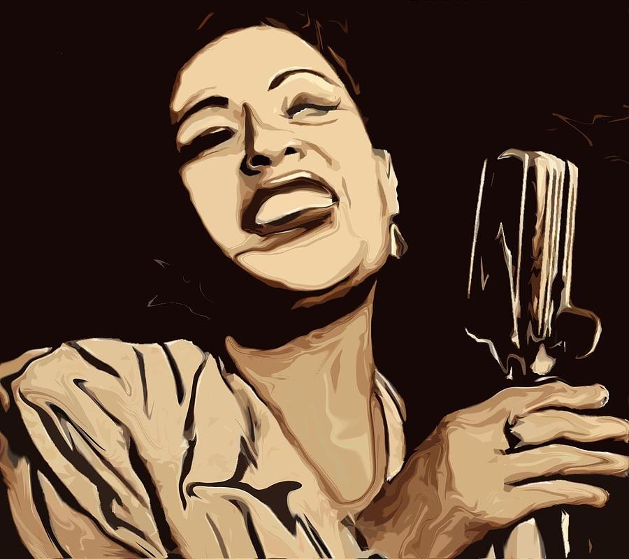Musician Painting - Billie Holiday by Jeff DOttavio