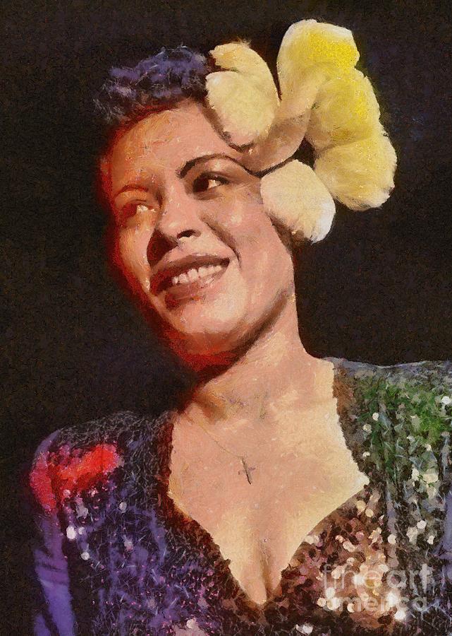 Music Painting - Billie Holiday, Vintage Singer by Esoterica Art Agency