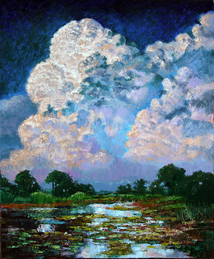 Clouds Painting - Billowing Clouds by John Lautermilch