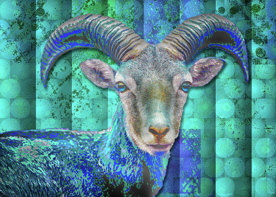 Billy Goat Blue Digital Art by Mimulux Patricia No