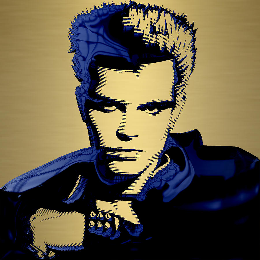 Billy Idol Gold Mixed Media by Marvin Blaine