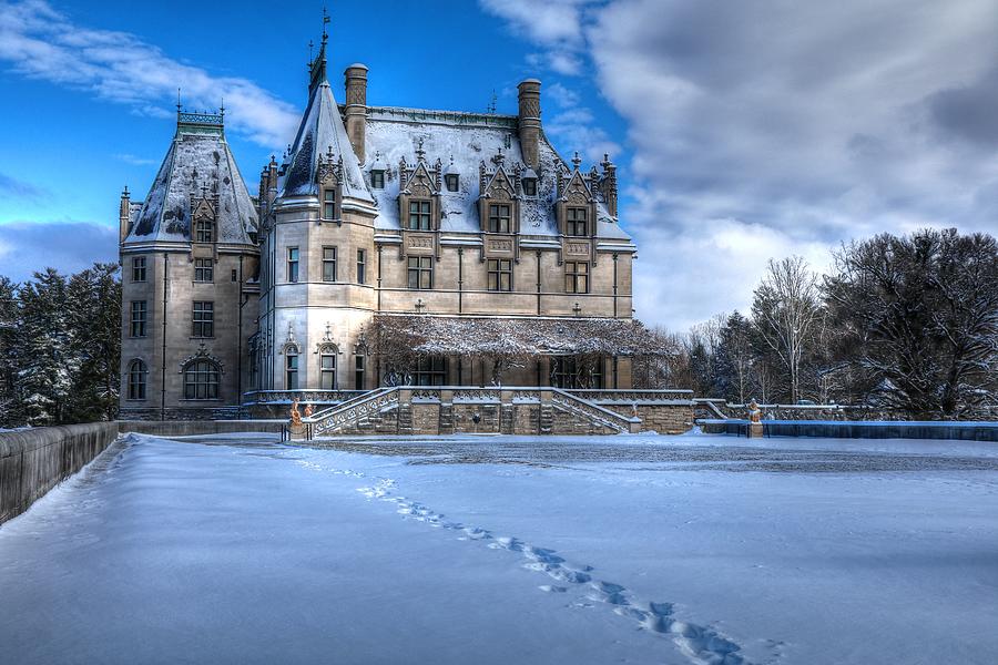 Biltmore House From The Tea Room In Snow Photograph by Carol Montoya