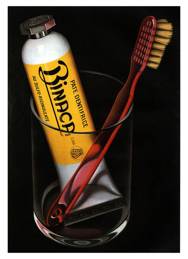 Binaca Toothpaste - Vintage Advertising Poster Mixed Media by Studio Grafiikka
